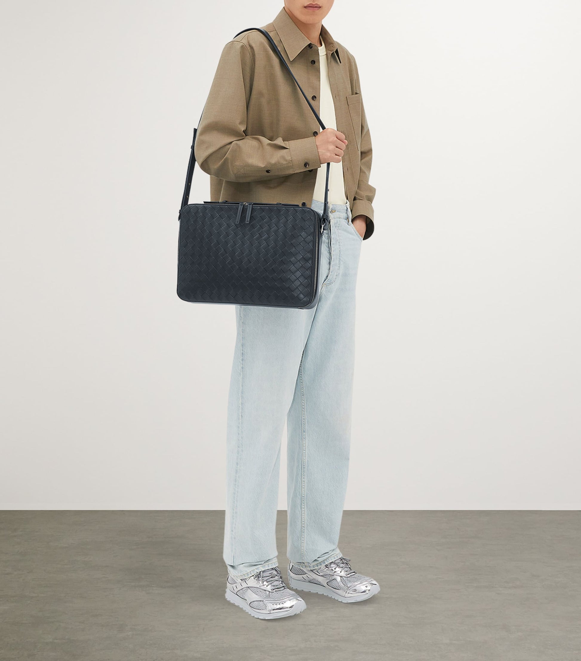 Bottega Veneta Leather Slim Getaway Briefcase