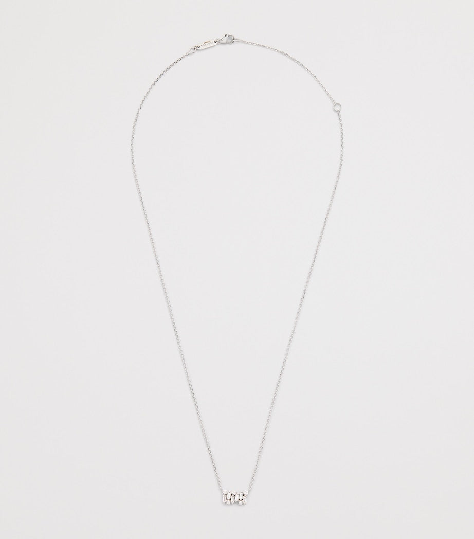 White Gold and Diamond Shimmer Necklace 18K WG/WD