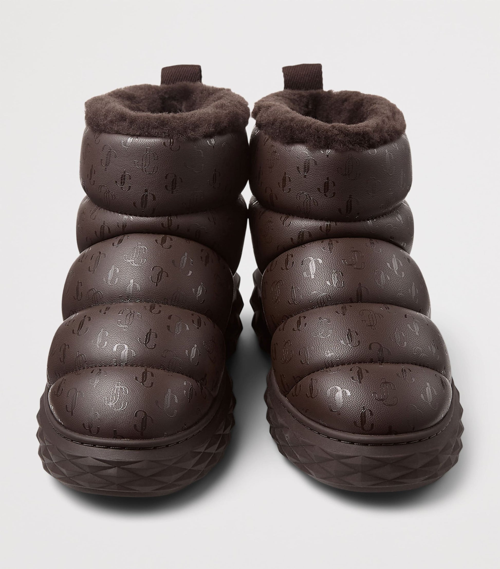 Jimmy Choo Brown Xan Calfskin-Shearling Snow Boots