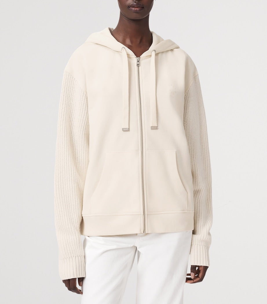 White Amphie Knit Hoodie