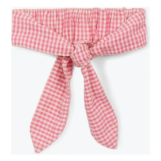 Arsène et Les Pipelettes - Seersucker Gingham Headband | Pink