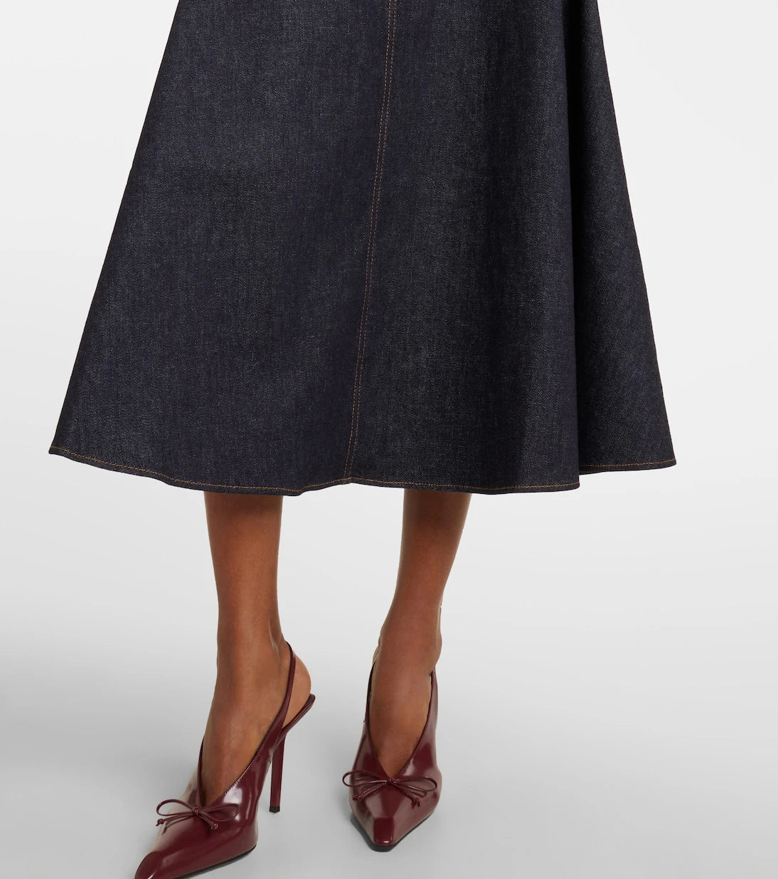 Jacquemus - Triangle De-Nîmes denim midi skirt
