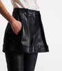 Balmain Black Lambskin Pleated Shorts