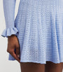 Self-Portrait Blue Pointelle Knit Mini Dress