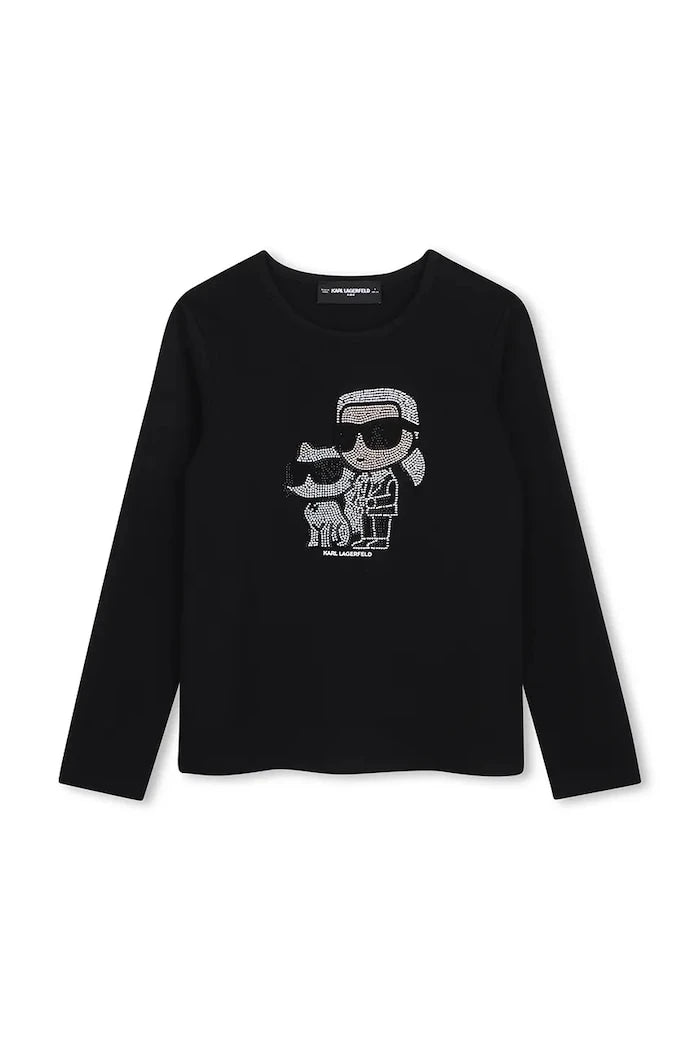 Karl Lagerfeld çocuklar için pamuklu uzun kollu bluz