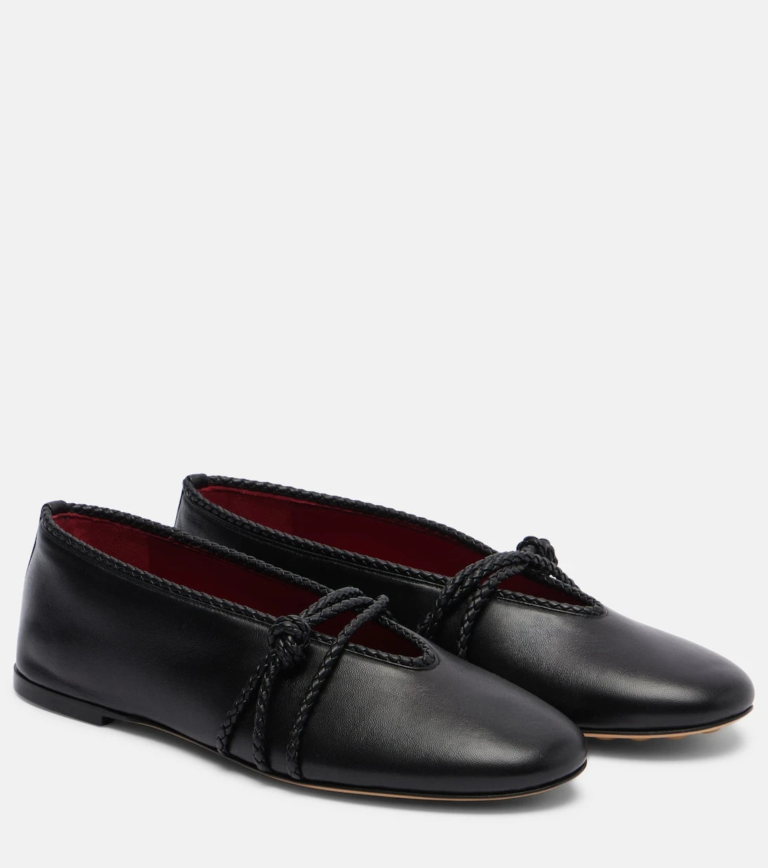 Bottega Veneta - Rosa Knot leather ballet flats