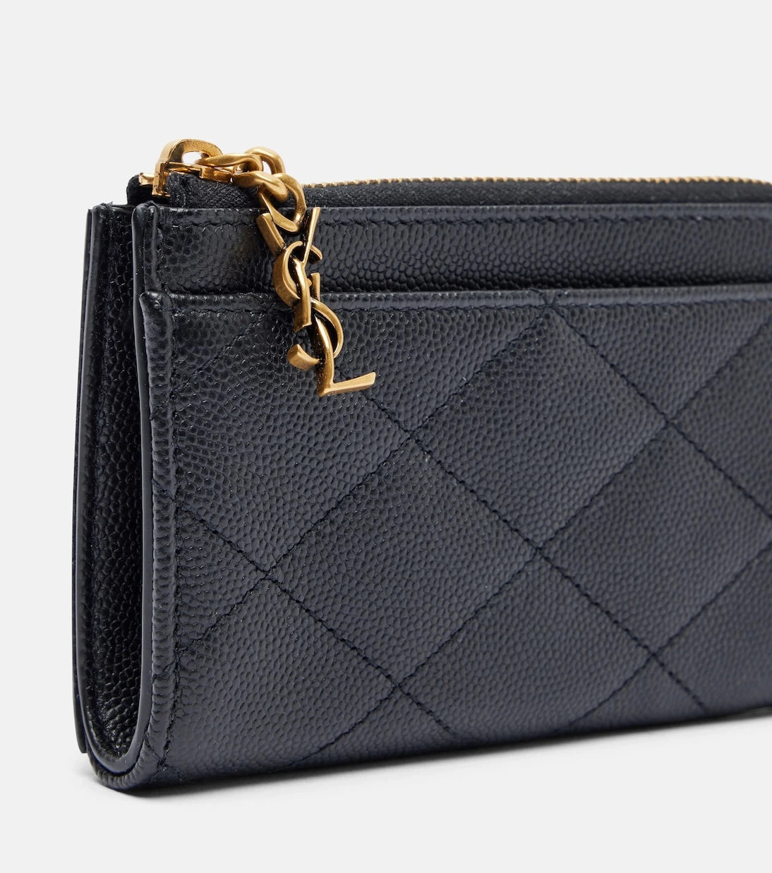 Saint Laurent - Cassandre Bijou quilted leather card case