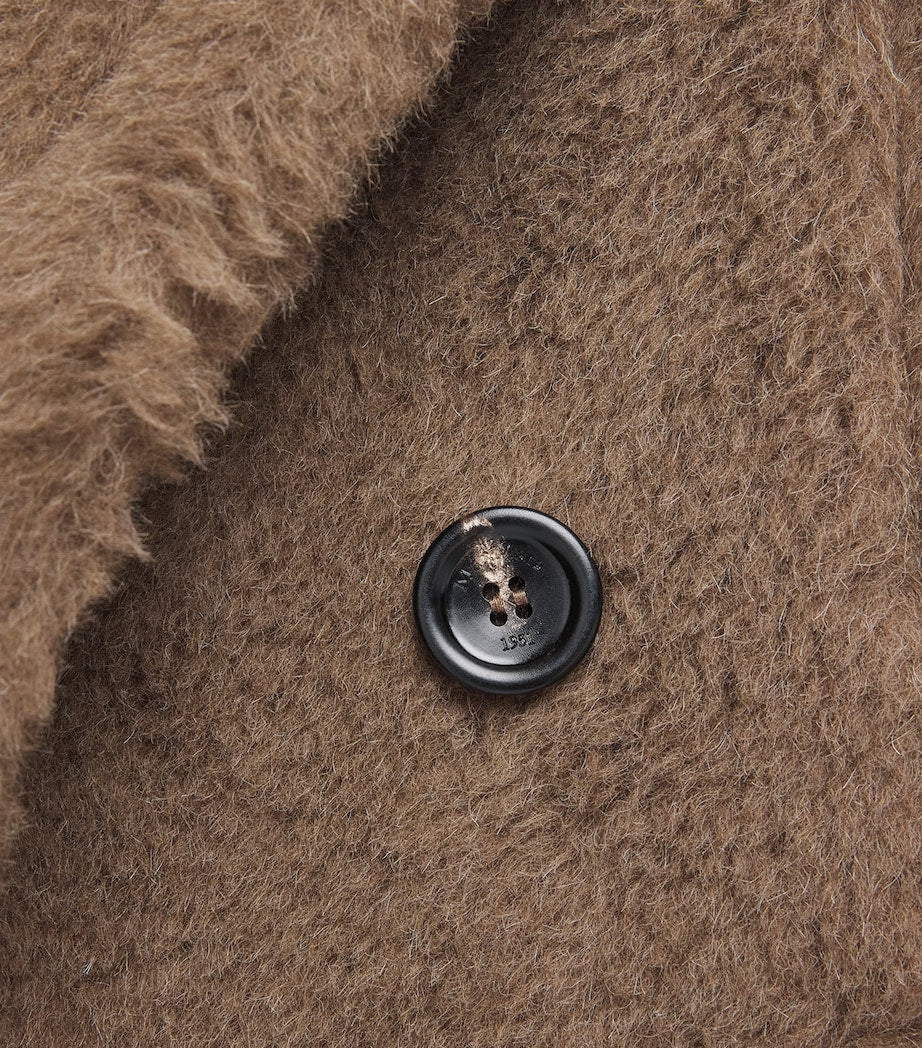 Max Mara Brown Alpaca-Wool-Silk Sleeveless Coat