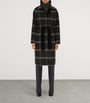 Burberry Black Wool Reversible Wrap Coat