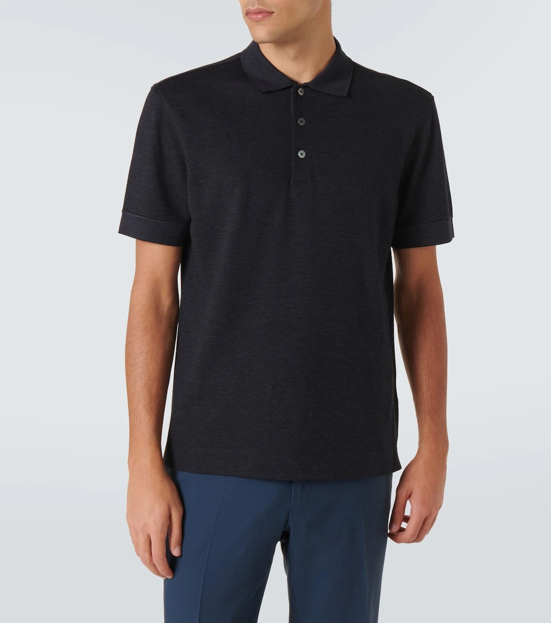 Zegna - Cotton and silk polo shirt