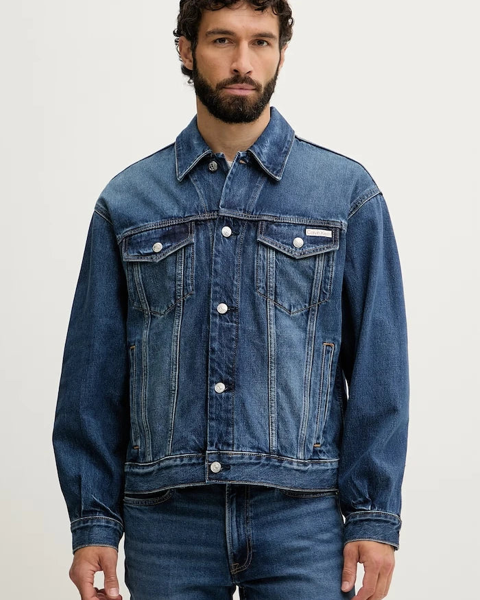 Calvin Klein Jeans pamuklu erkek kot ceket