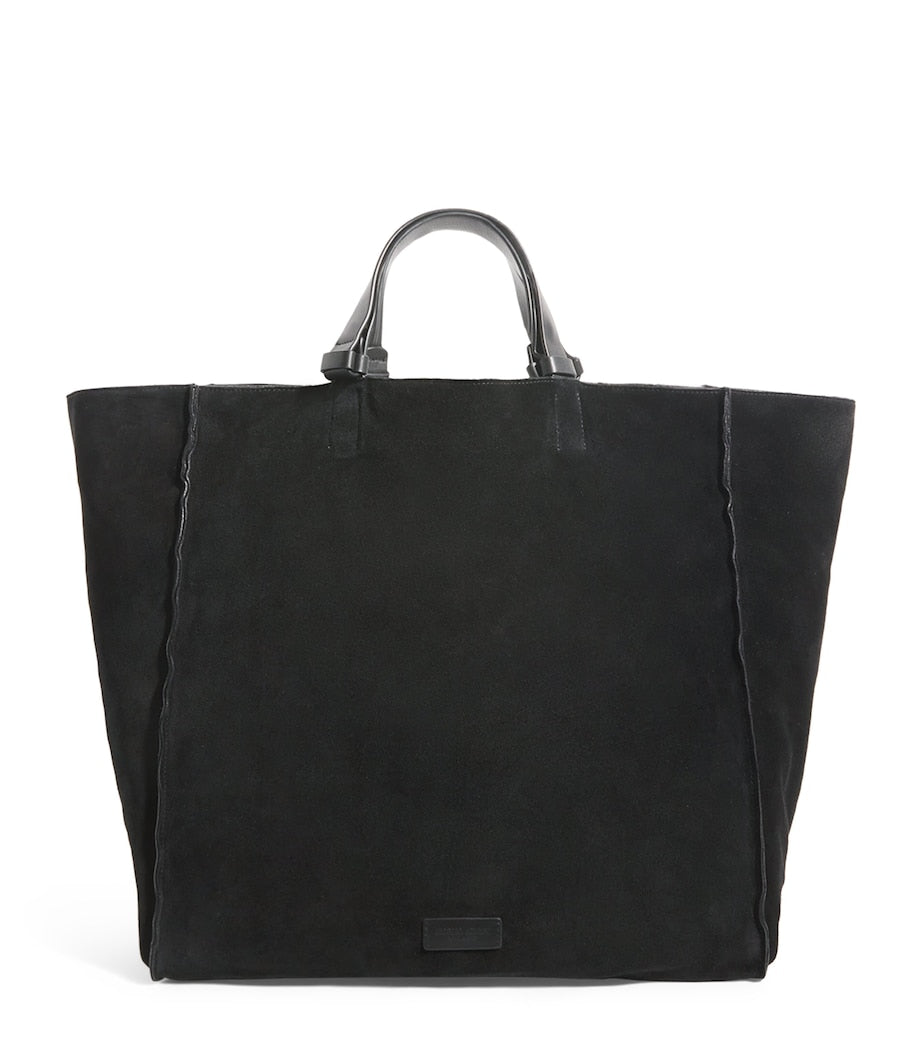 Giorgio Armani Suede Leather-Trim Tote Bag