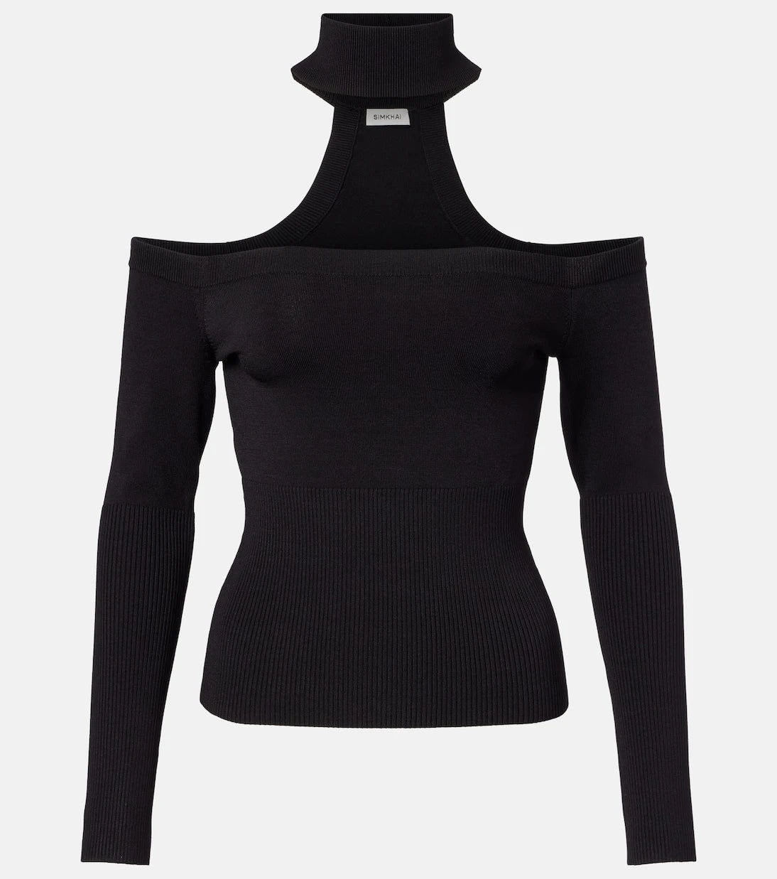 Simkhai - Lila ribbed-knit off-shoulder top