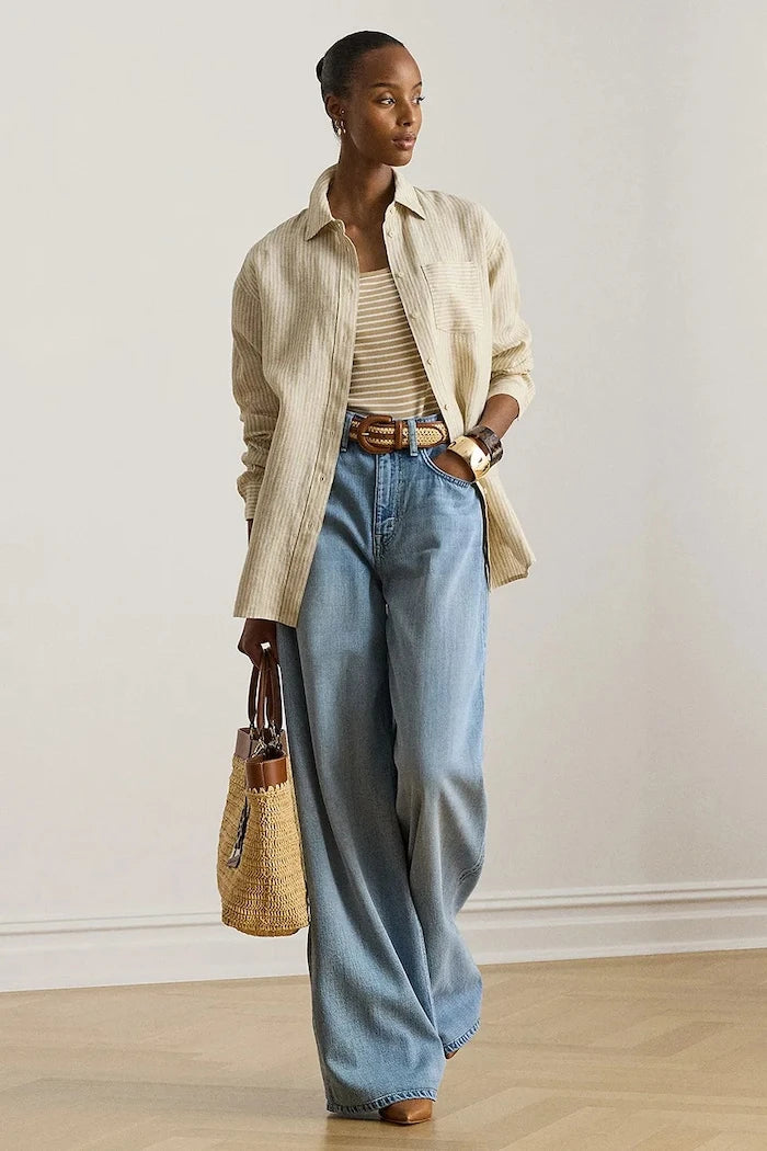 Lauren Ralph Lauren kadın pamuklu gömlek