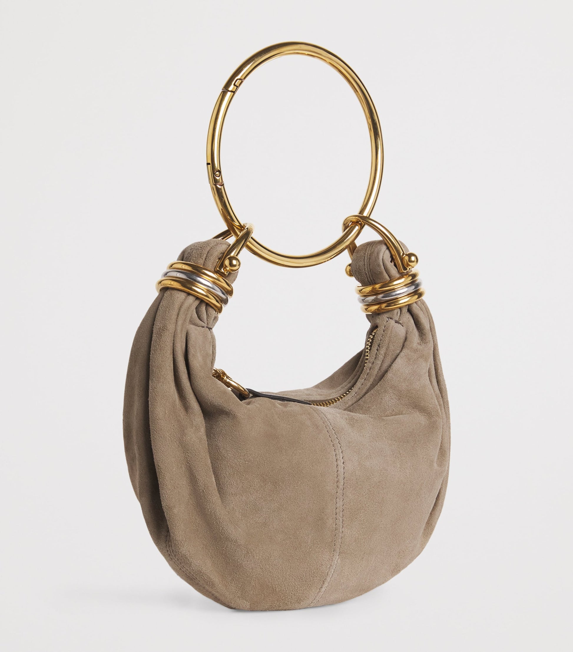 Chloé Grey Mini Suede Bracelet Hobo Bag