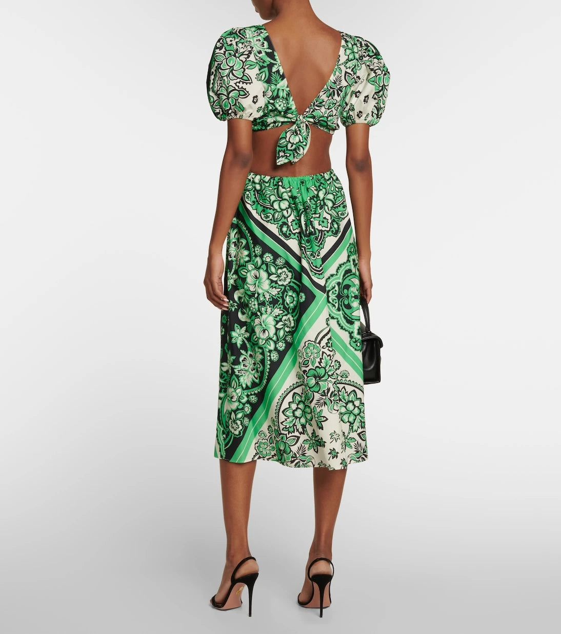 REDValentino - فستان ميدي قطني مطبوع
