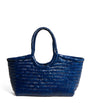 Dragon Diffusion Navy Large Leather Woven Nantucket Tote Bag