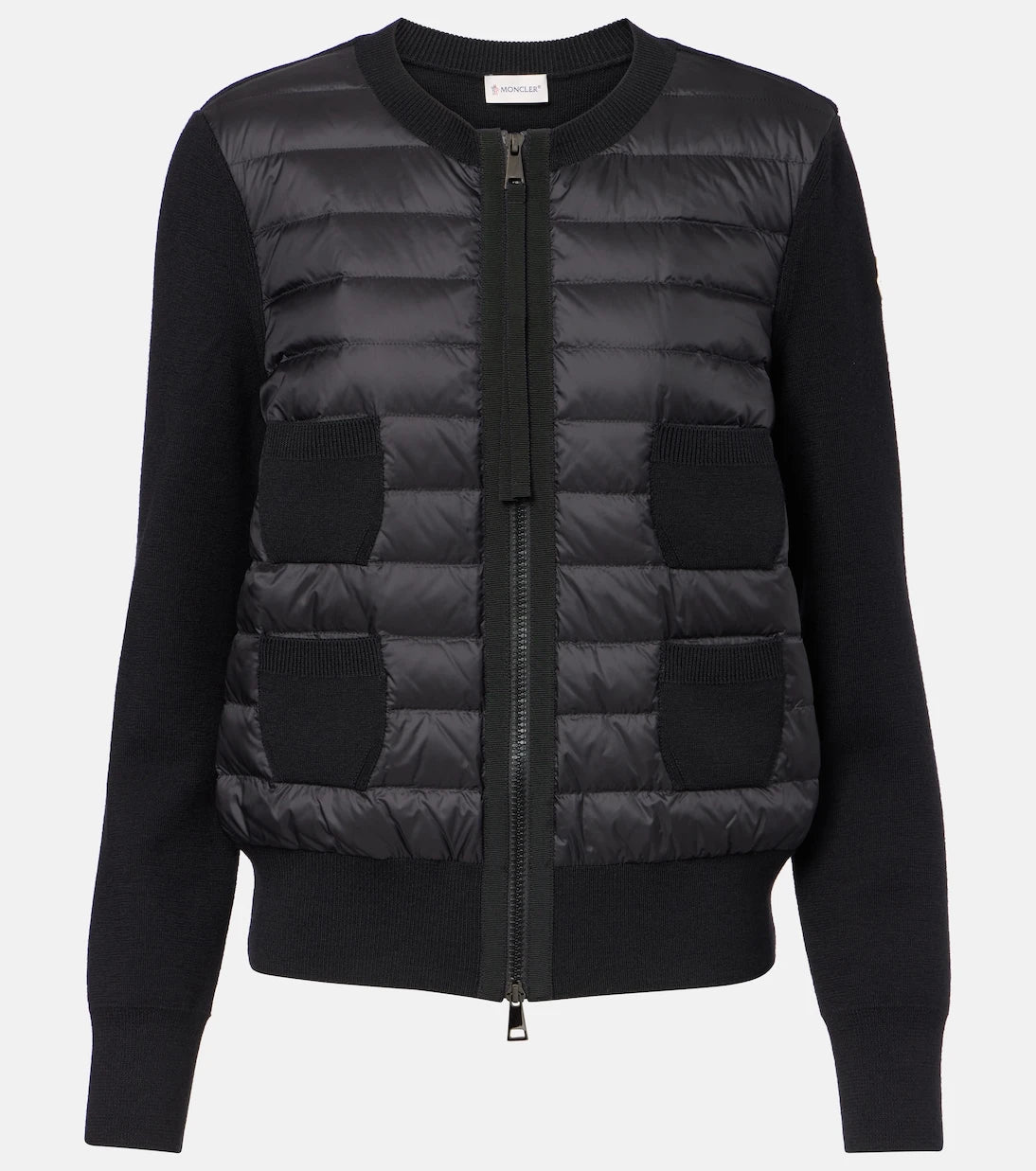 Moncler - Down-paneled virgin wool cardigan