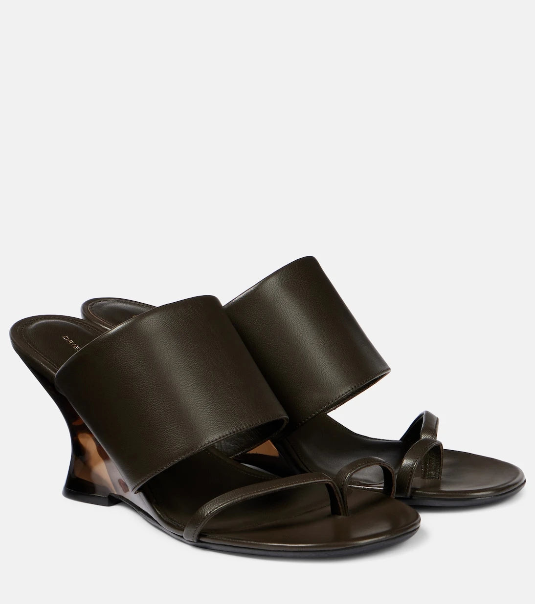 Dries Van Noten - Leather wedge mules