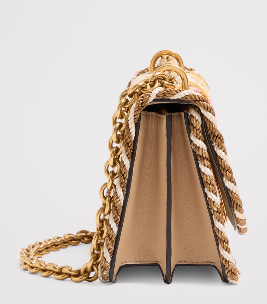 Small Silk Embellished Vain Shoulder Bag