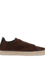 Suede Triple Stitch Espadrilles DARK BROWN