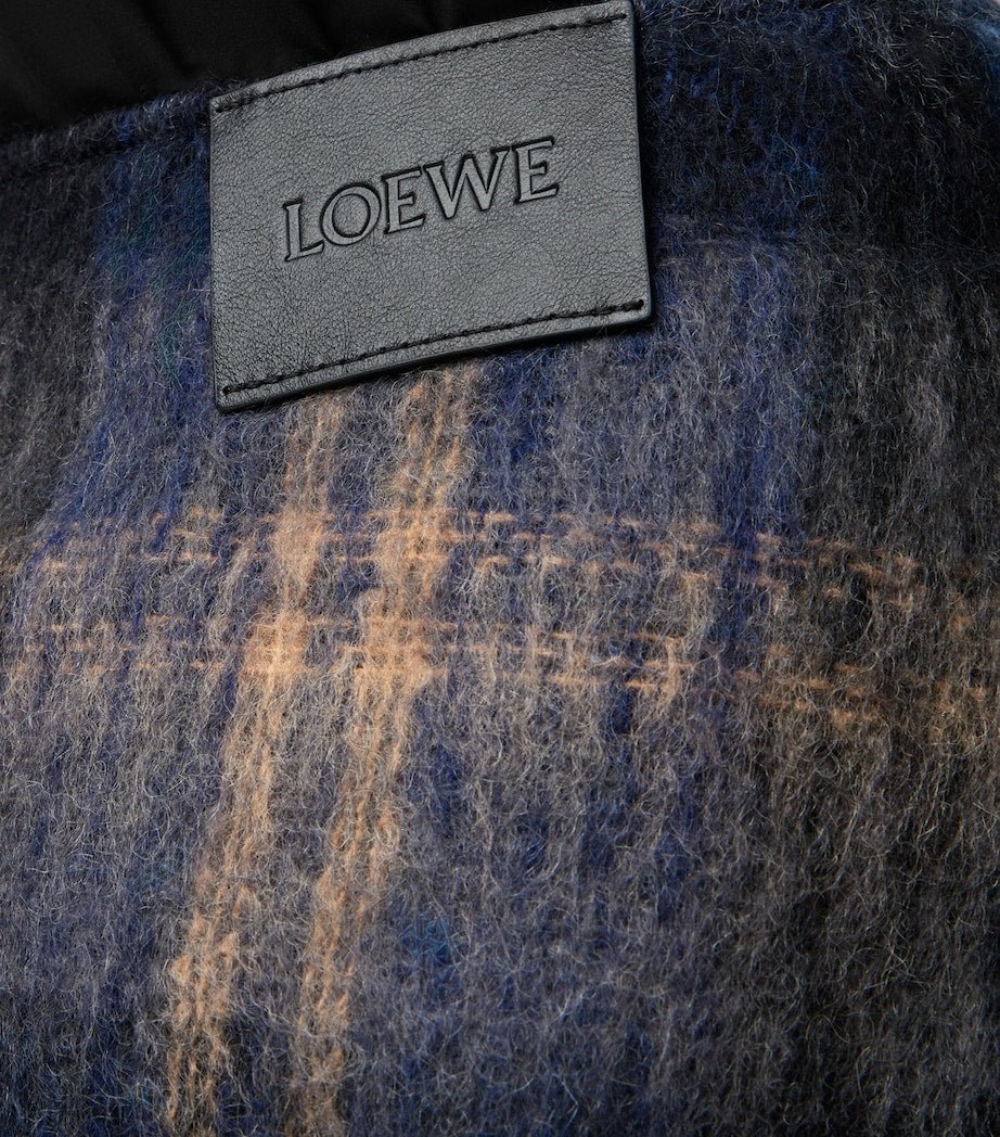 LOEWE Blue Mohair-Wool Buckled Mini Skirt