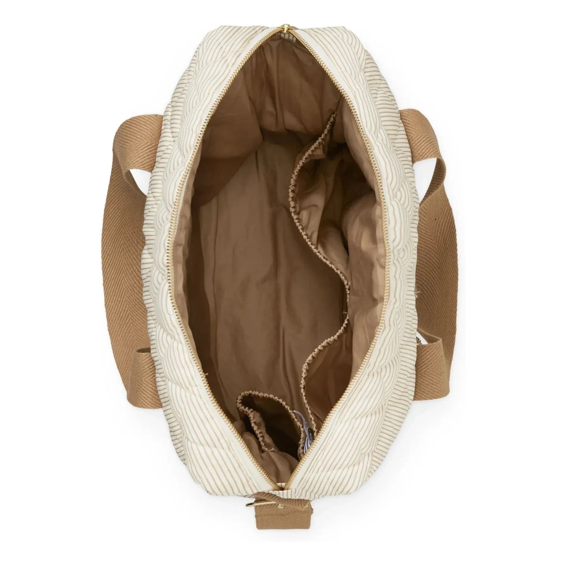 Cam Cam - Stripes quilted diaper bag | Camel