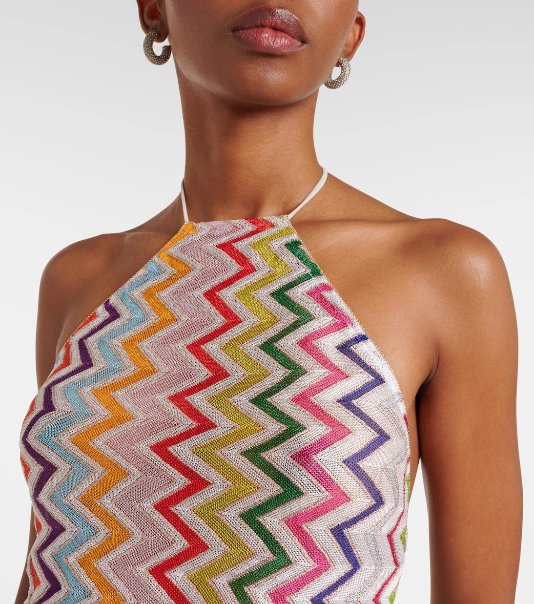 Missoni - Zigzag knitted open-back halterneck top