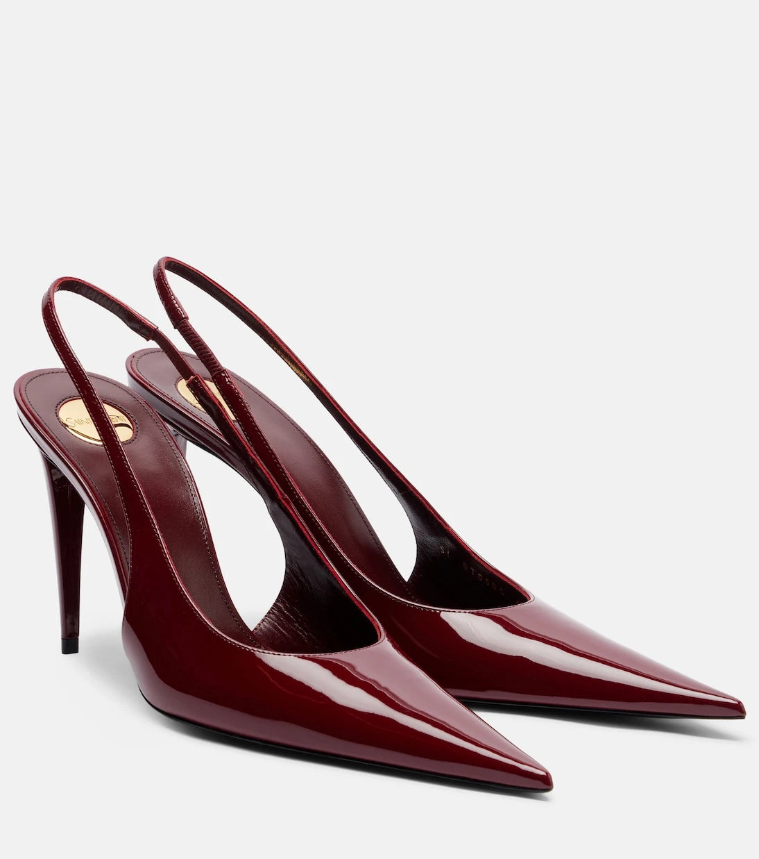 Saint Laurent - Guermantes patent leather slingback pumps