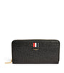 Thom Browne Black Leather Continental Zip Wallet
