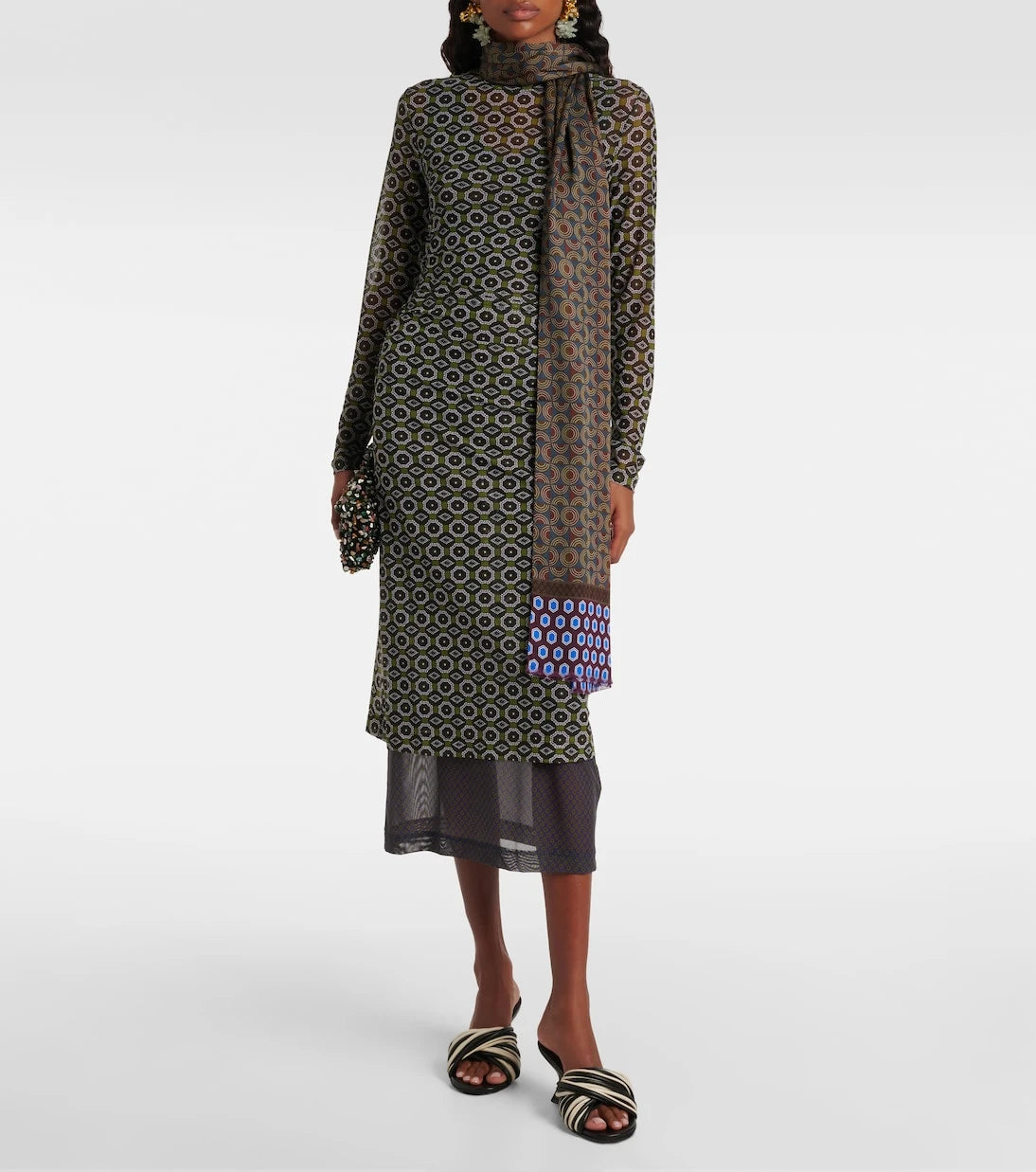 Dries Van Noten - 75 leather wedge mules