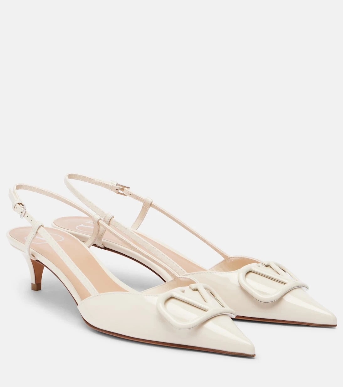 Valentino Garavani - VLogo 40 patent leather slingback pumps