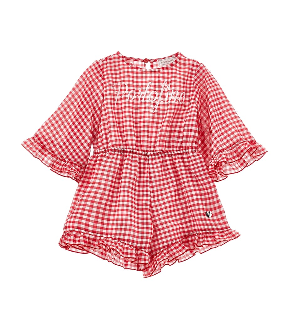 Monnalisa Cotton Gingham Portofino Playsuit (2-12 Years)