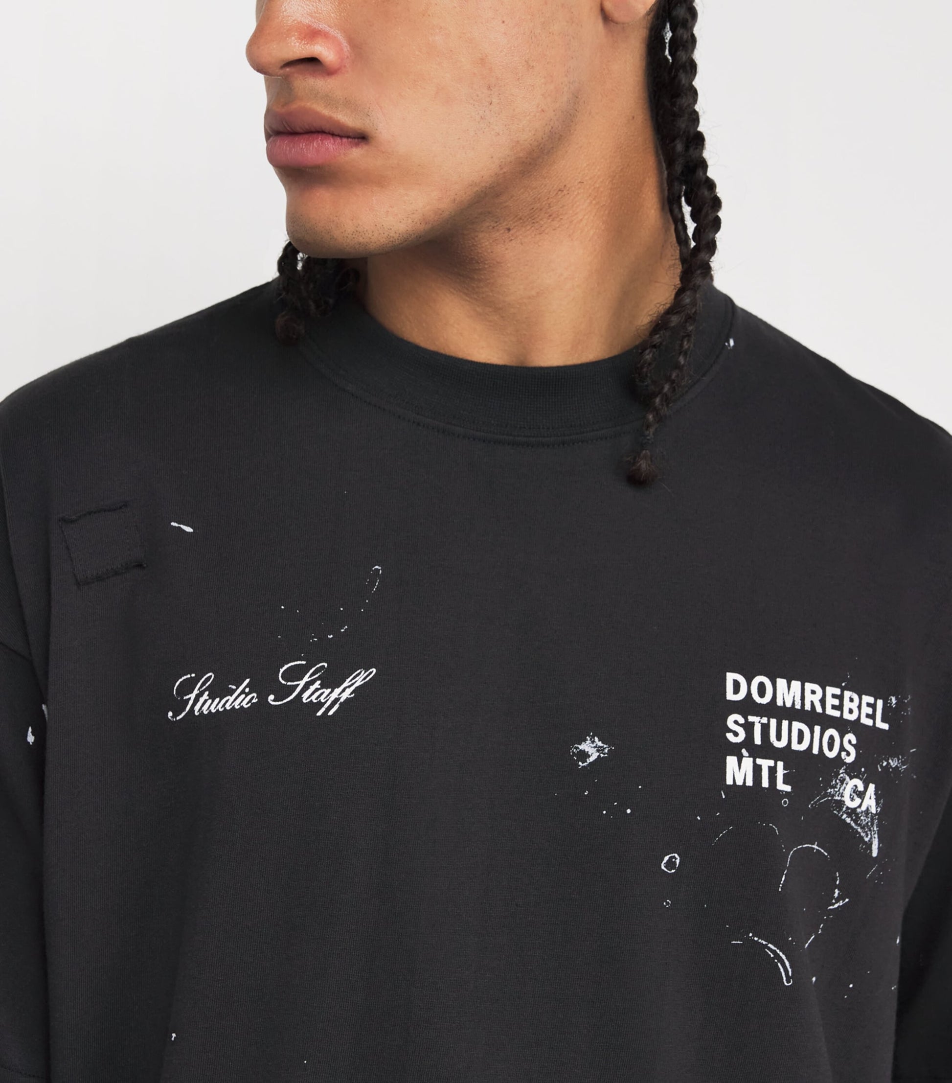 Cotton Paint-Splatter Staff T-Shirt