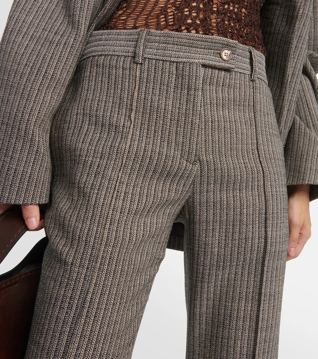 Acne Studios - Pinstripe wool-blend flared pants
