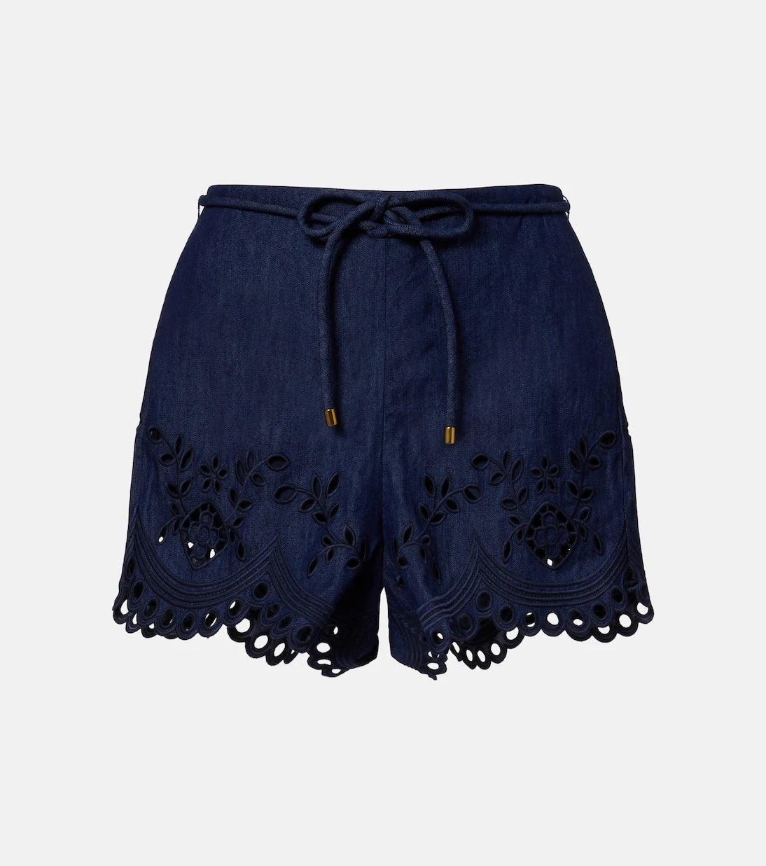 Zimmermann - Mahon broderie anglaise denim shorts