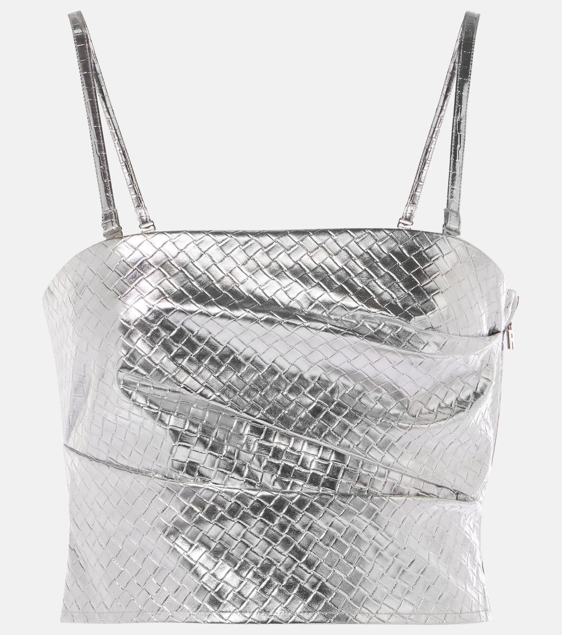 Rotate - Metallic-effect draped top