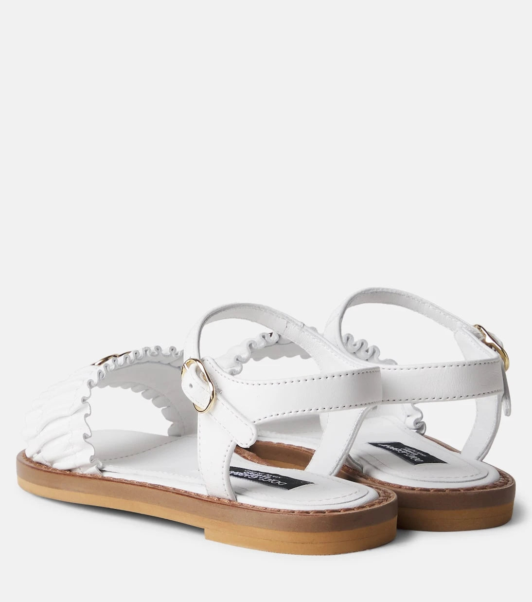 Dolce&Gabbana Kids - DG ruffled leather sandals