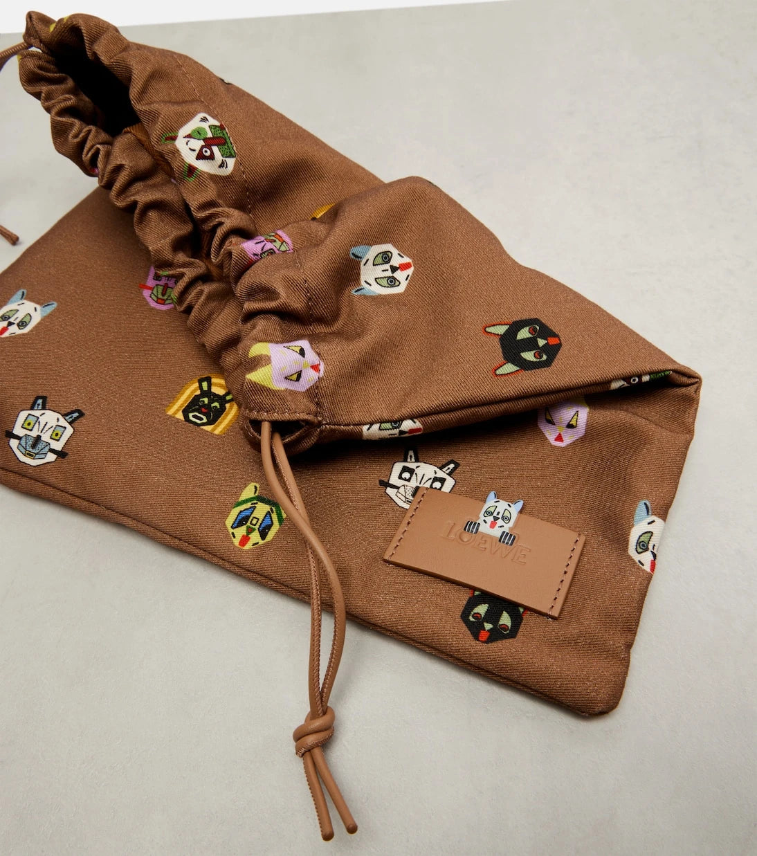 Loewe - x Louis Wain leather-trimmed cotton pouch