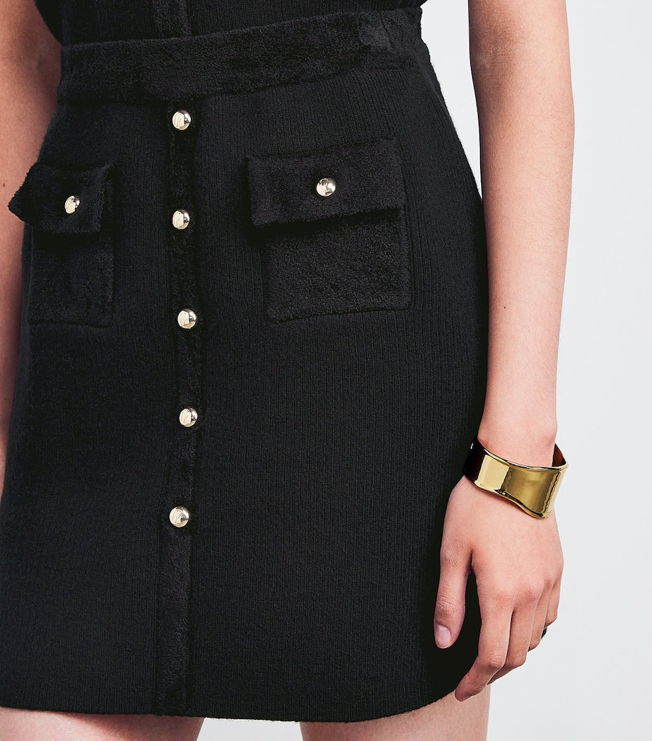 Claudie Pierlot Black Knitted Mini Skirt