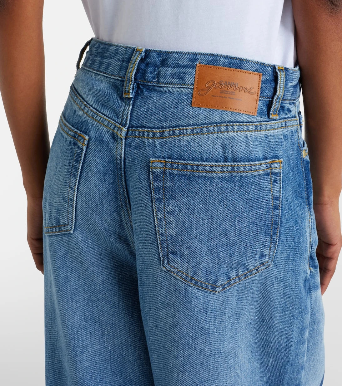 Ganni - High-rise wide-leg jeans