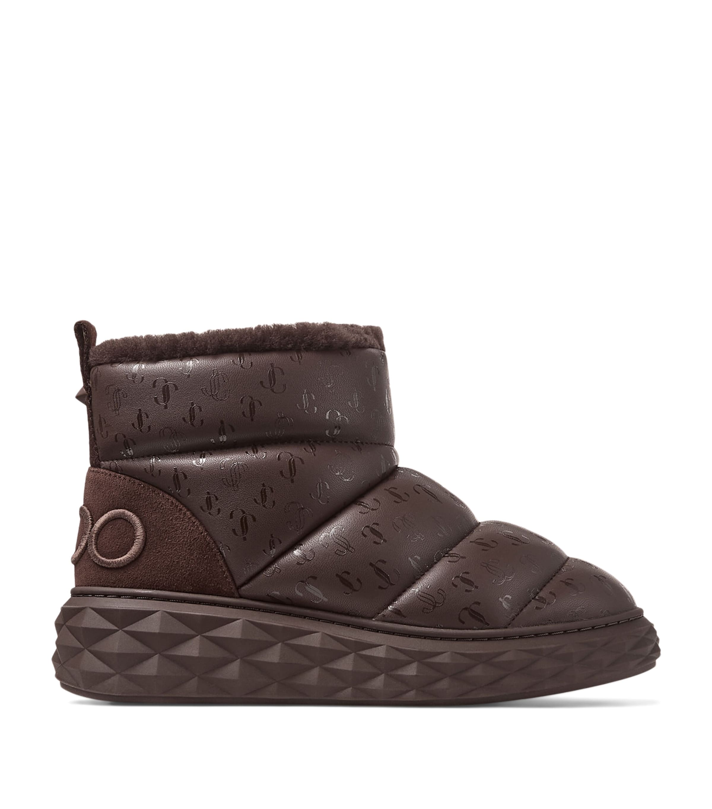 Jimmy Choo Brown Xan Calfskin-Shearling Snow Boots