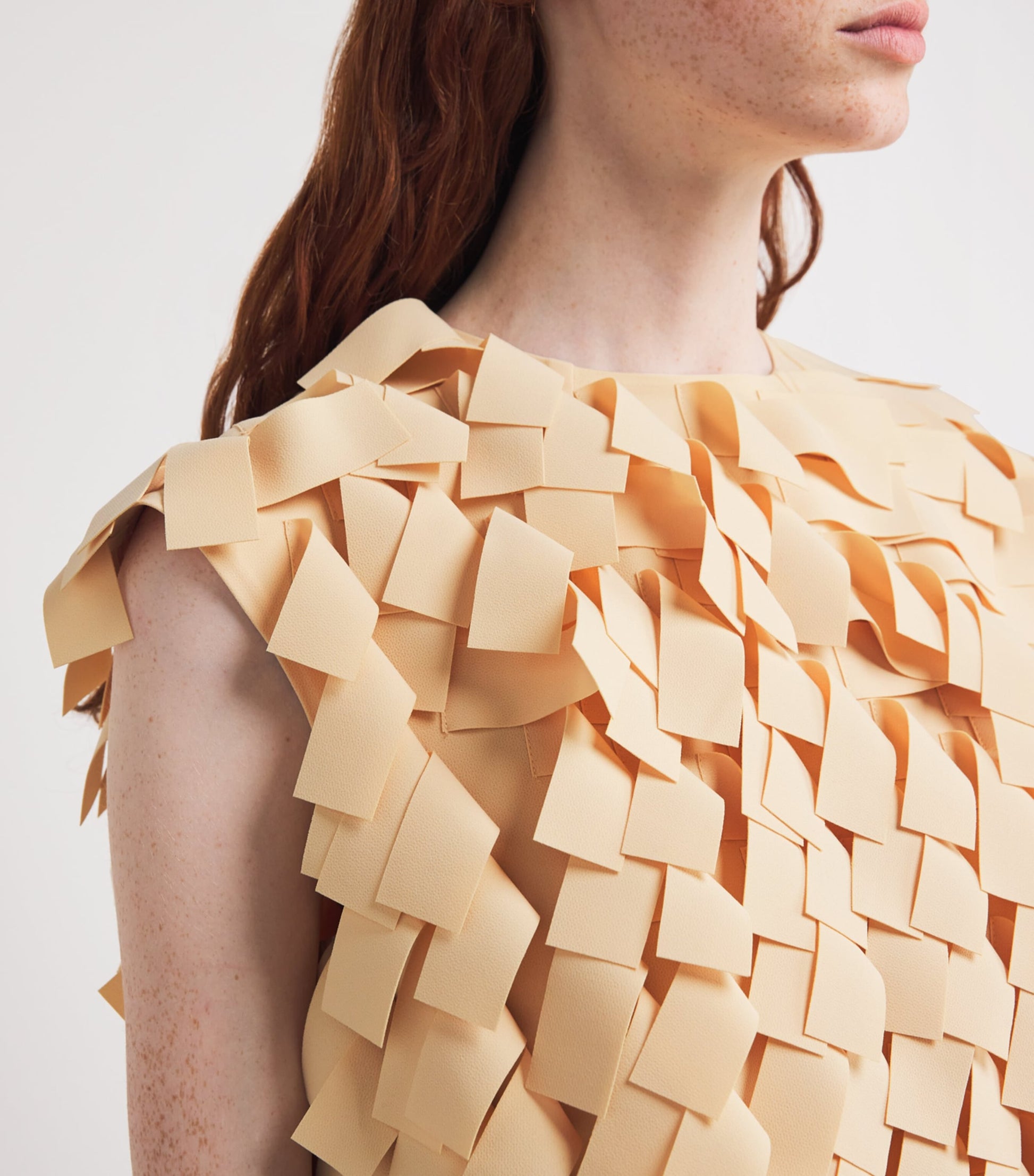 A.W.A.K.E Mode Beige Fringed Crop Top