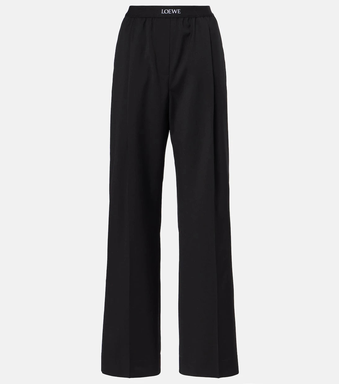 Loewe - Logo wool mid-rise straight pants