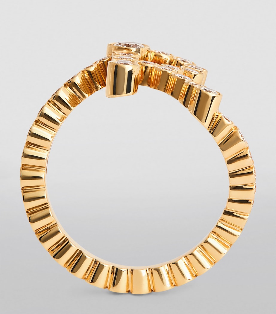 Yellow Gold and Diamond Ensemble 'R' Ring