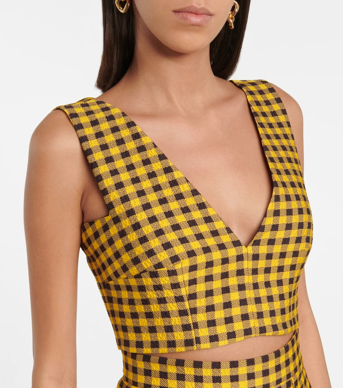 Emilia Wickstead - Joice gingham cloque crop top