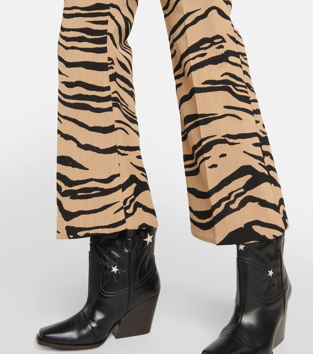 Stella McCartney - Tiger-print wool-blend flared pants