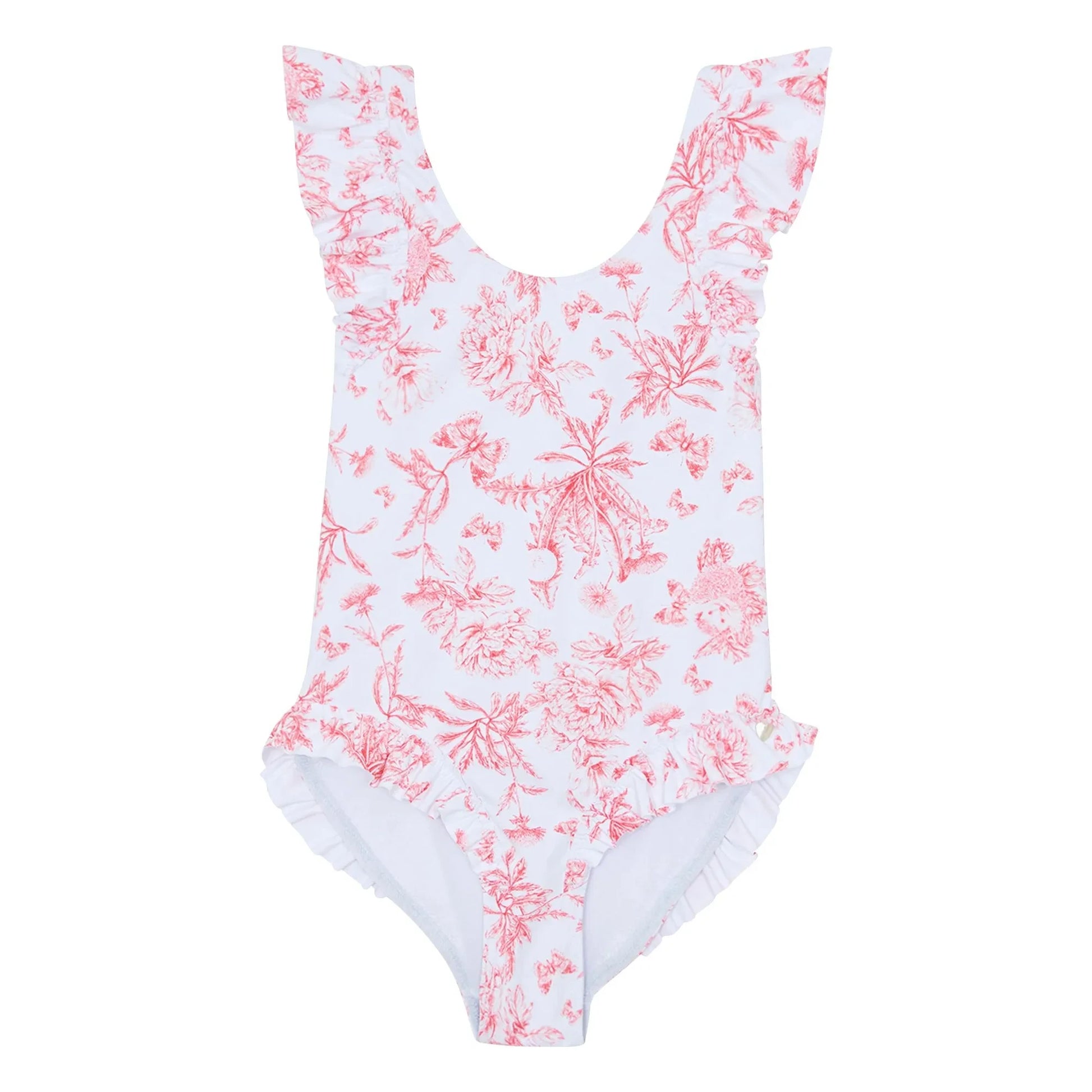 Tartine et Chocolat - Maillot de Bain Volants Fleuri | White