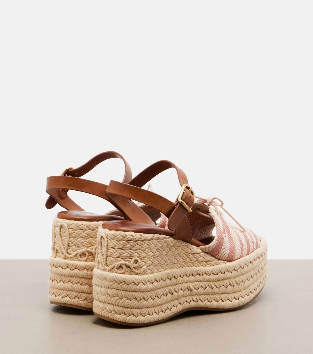 Chloé - Striped canvas espadrille wedge sandals