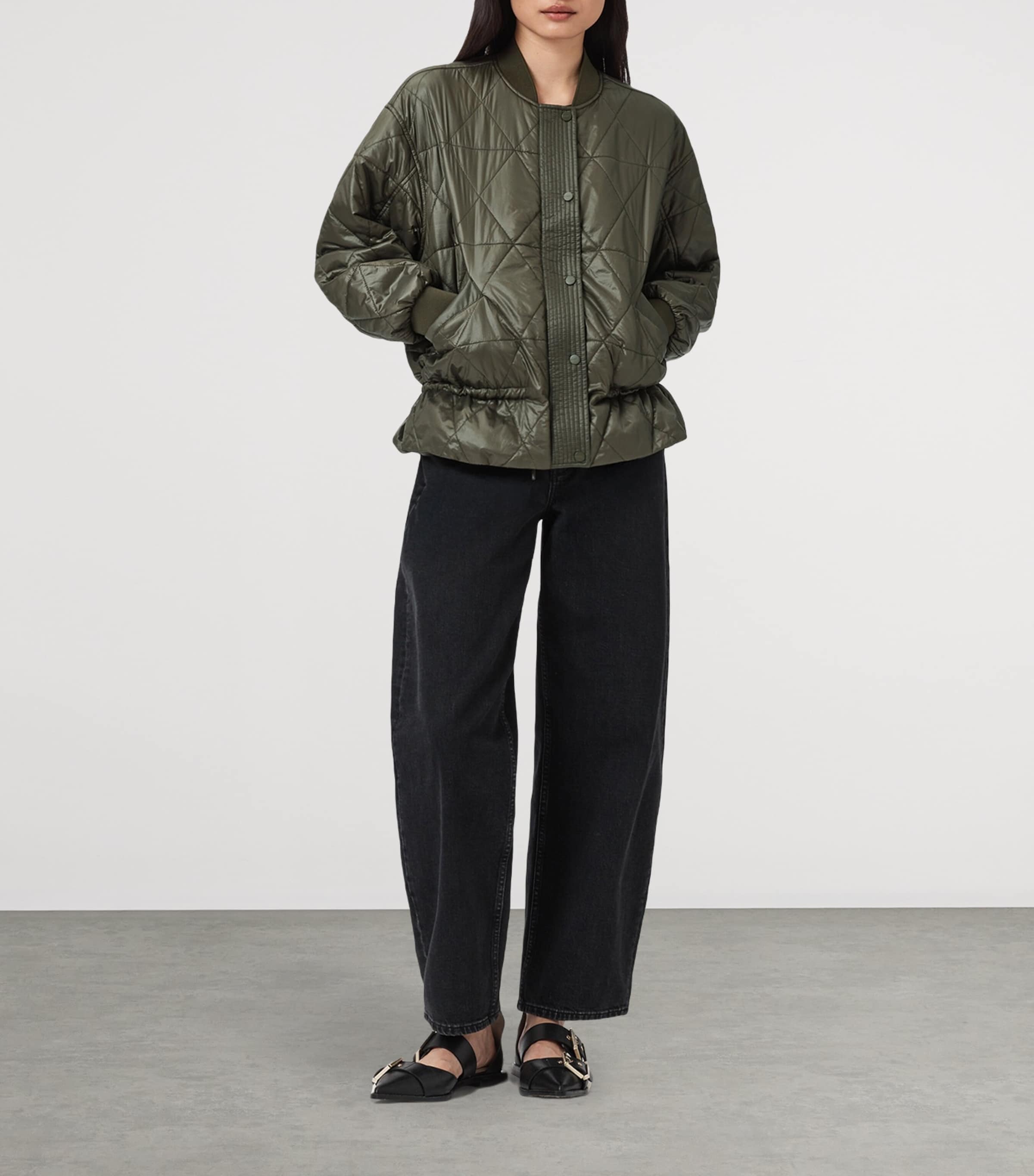 Green Quilted Alii Bomber Jacket